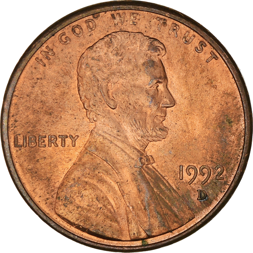Moneda, Estados Unidos, Cent, 1992