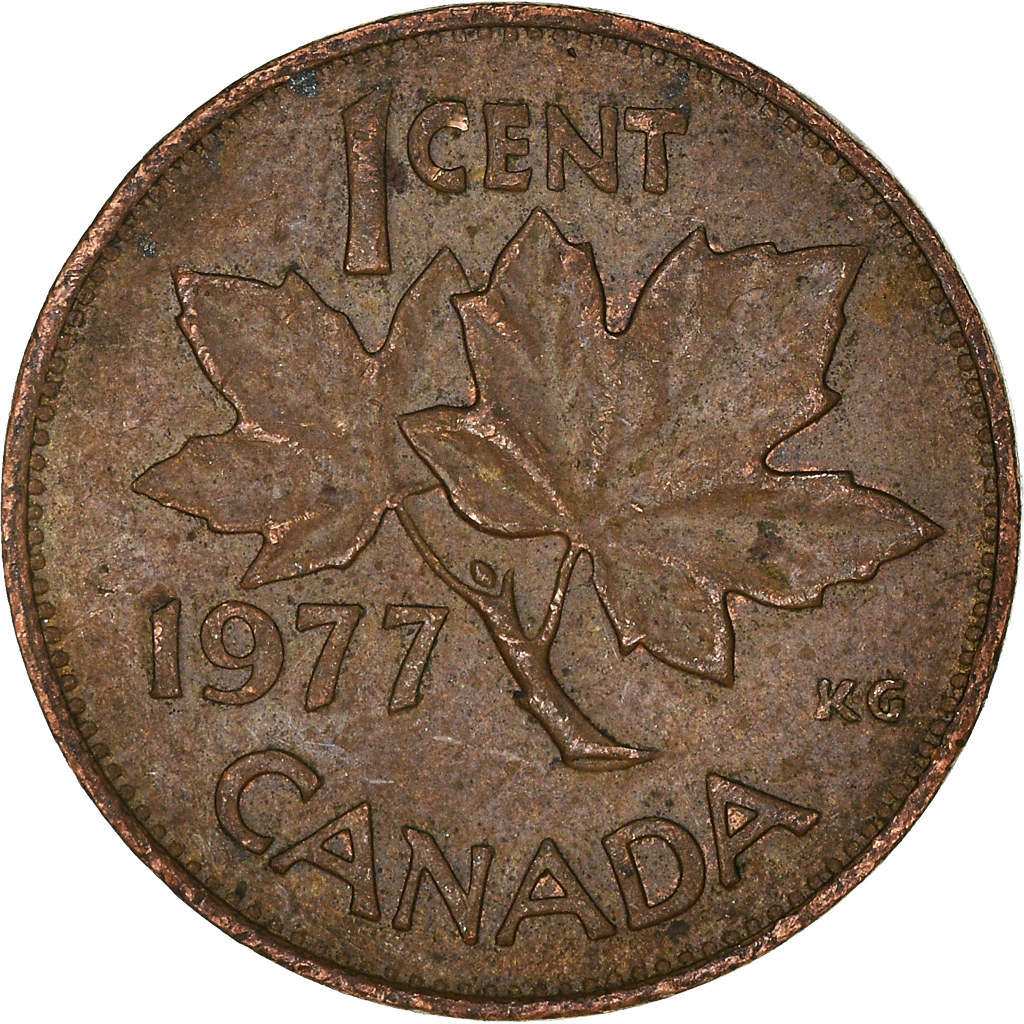 Moneda, Canadá, Cent, 1977
