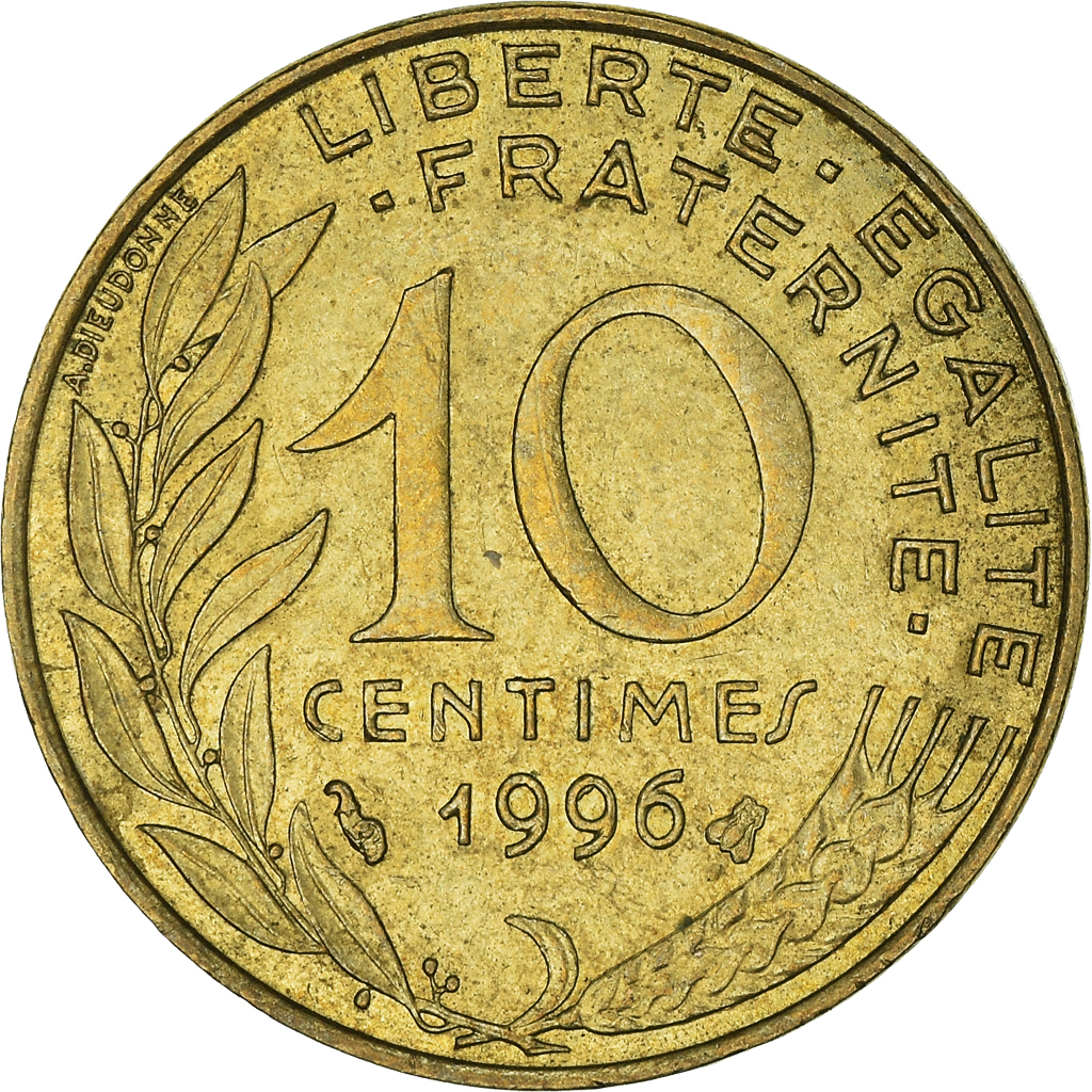Moneda, Francia, 10 Centimes, 1996