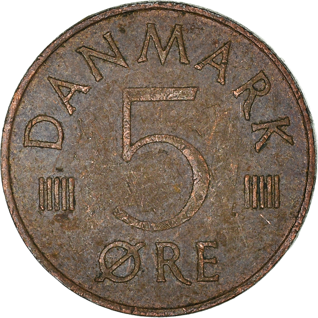 Moneda, Dinamarca, 5 Öre, 1973