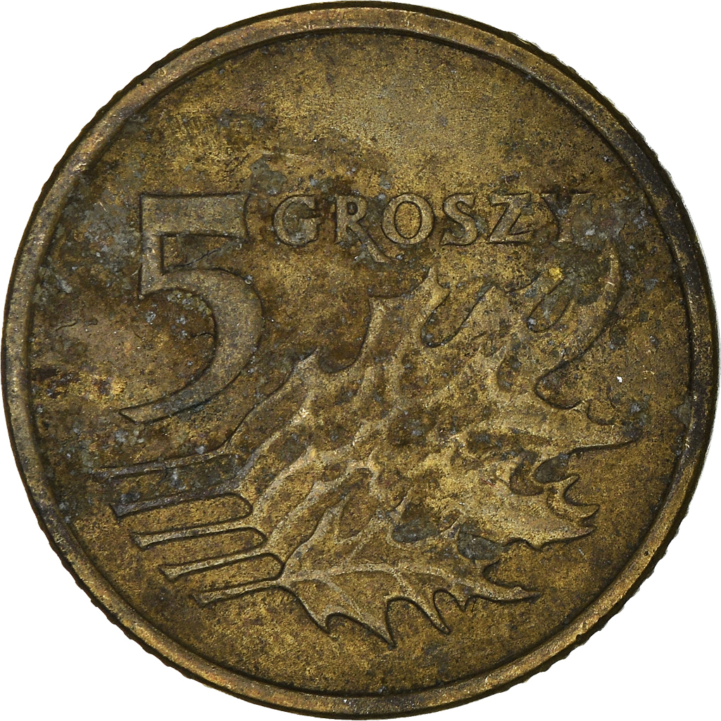 Moneda, Polonia, 5 Groszy, 2003