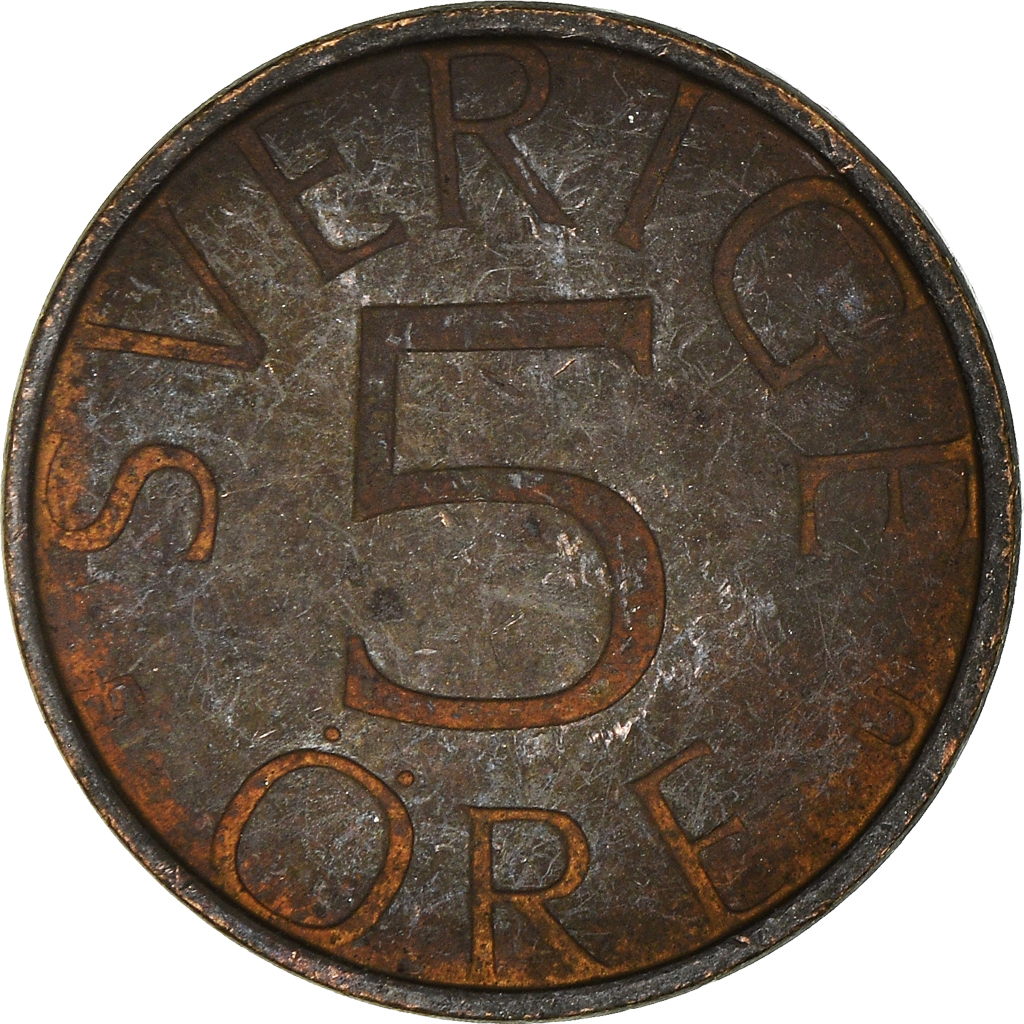 Moneda, Suecia, 5 Öre, 1983