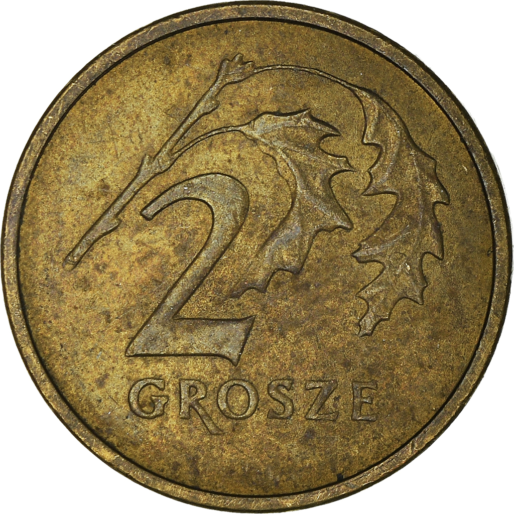 Moneda, Polonia, 2 Grosze, 2001