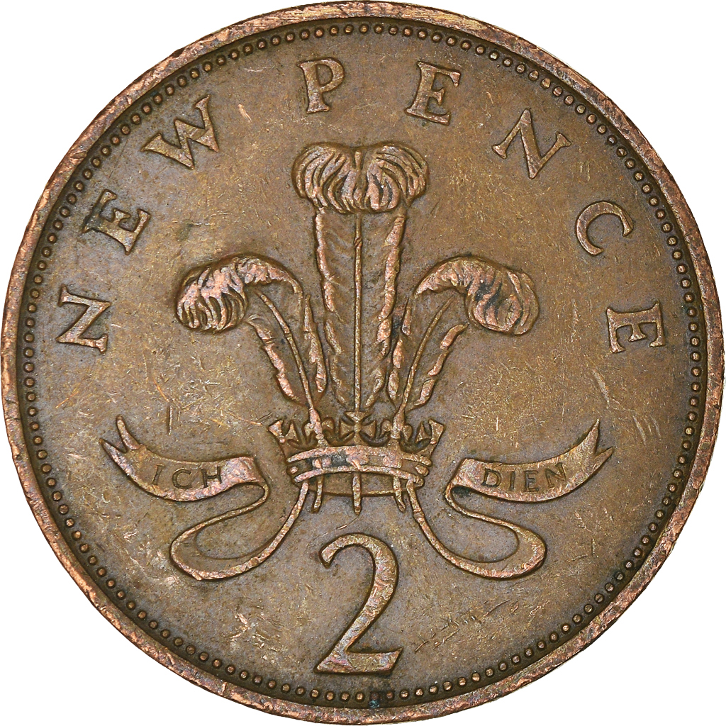 Moneda, Gran Bretaña, 2 New Pence, 1980