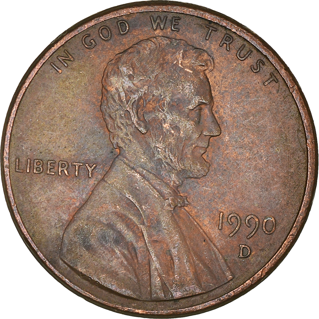Moneda, Estados Unidos, Cent, 1990
