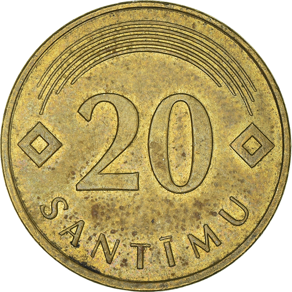 Moneda, Letonia, 20 Santimu, 2009