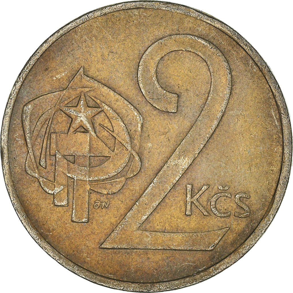 Coin, Czechoslovakia, 2 Koruny, 1976