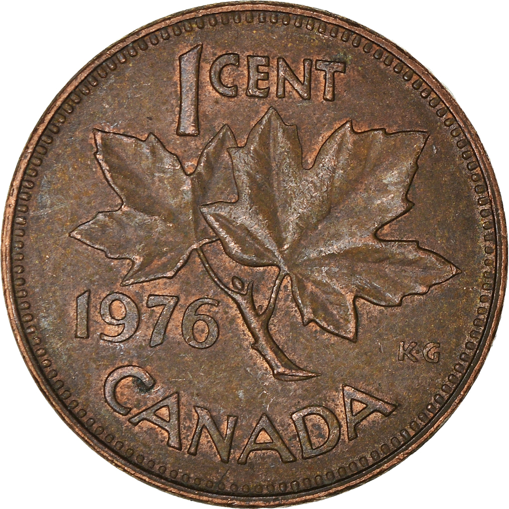 Moneda, Canadá, Cent, 1976