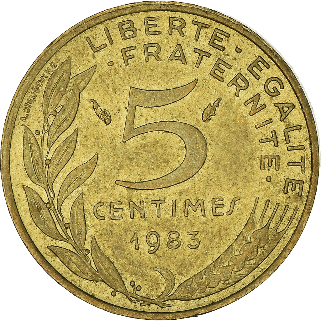 Moneda, Francia, 5 Centimes, 1983