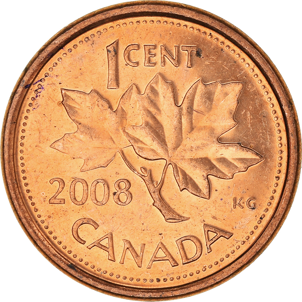 Moneda, Canadá, Cent, 2008