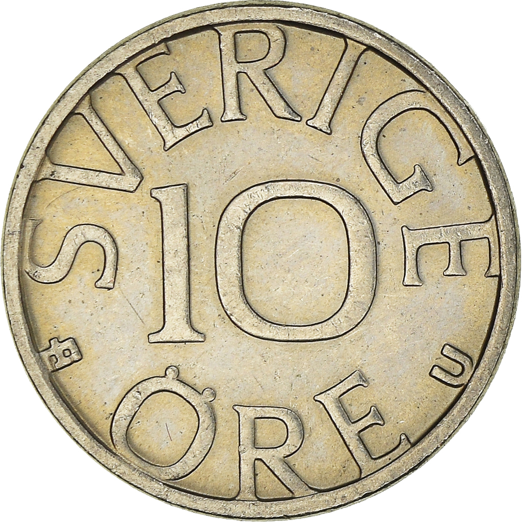 Moneda, Suecia, 10 Öre, 1982