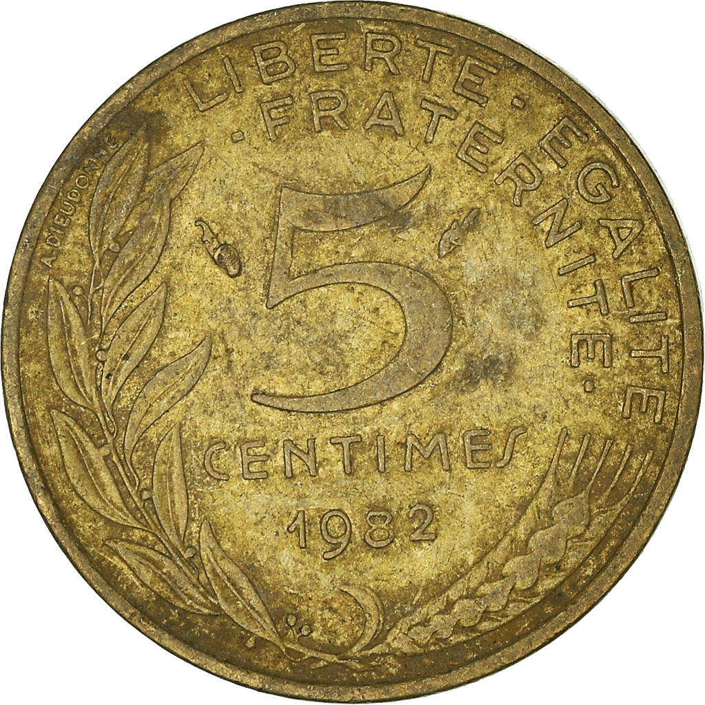 Moneda, Francia, 5 Centimes, 1982