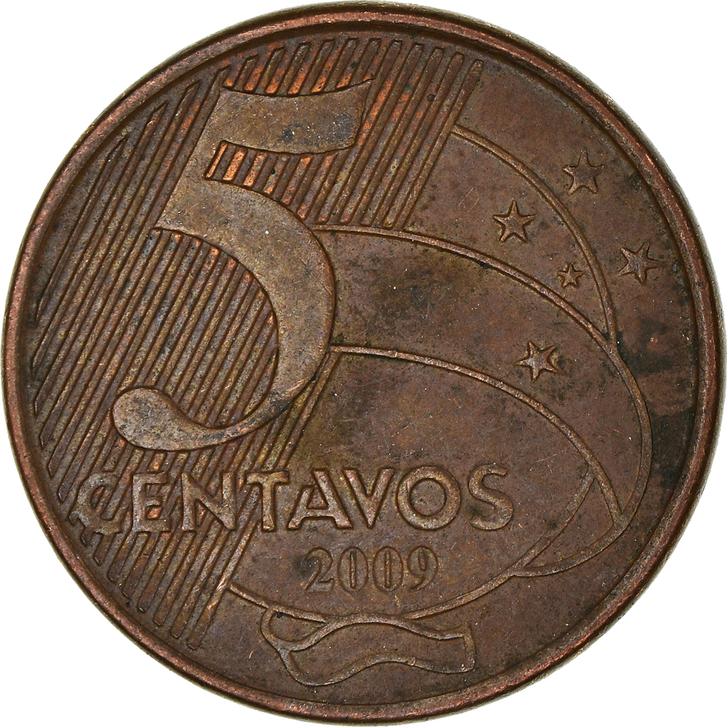 Moneda, Brasil, 5 Centavos, 2009
