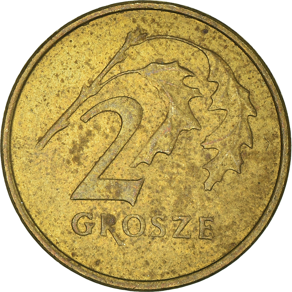 Moneda, Polonia, 2 Grosze, 1998