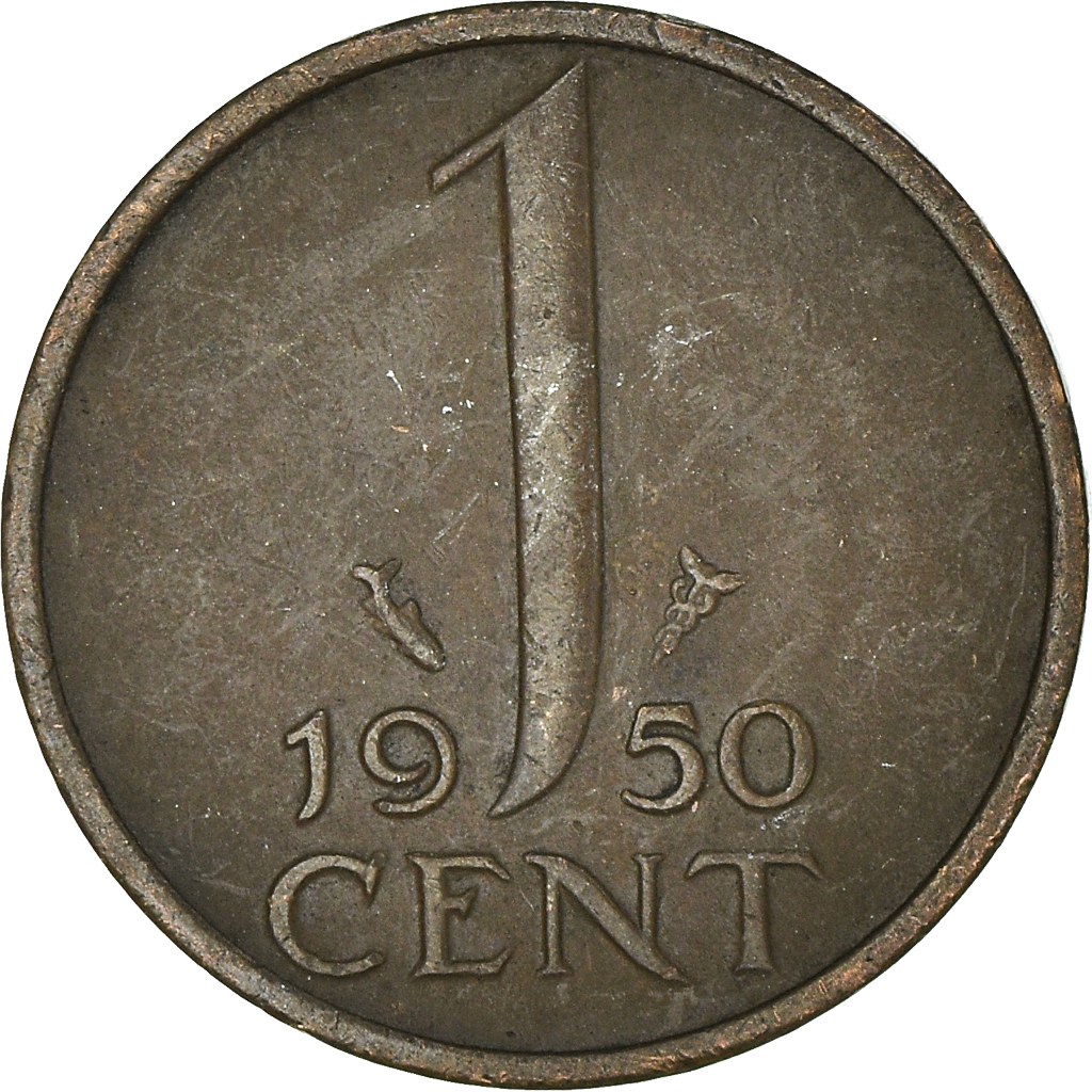 Moneda, Países Bajos, Cent, 1950