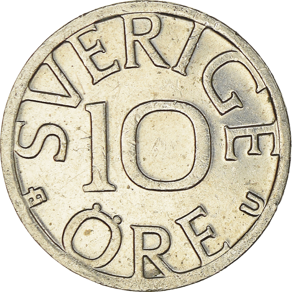 Moneda, Suecia, 10 Öre, 1977
