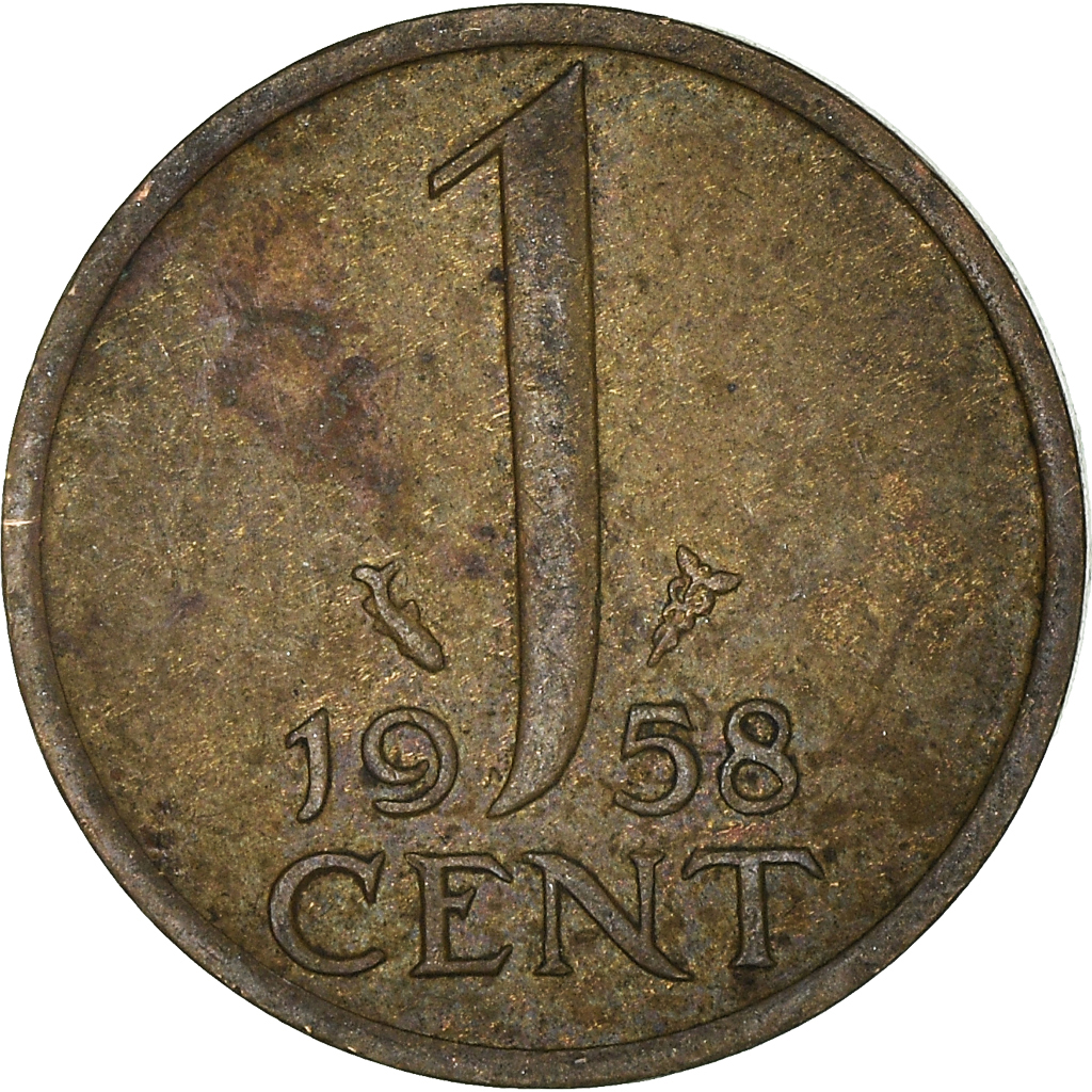 Moneda, Países Bajos, Cent, 1958