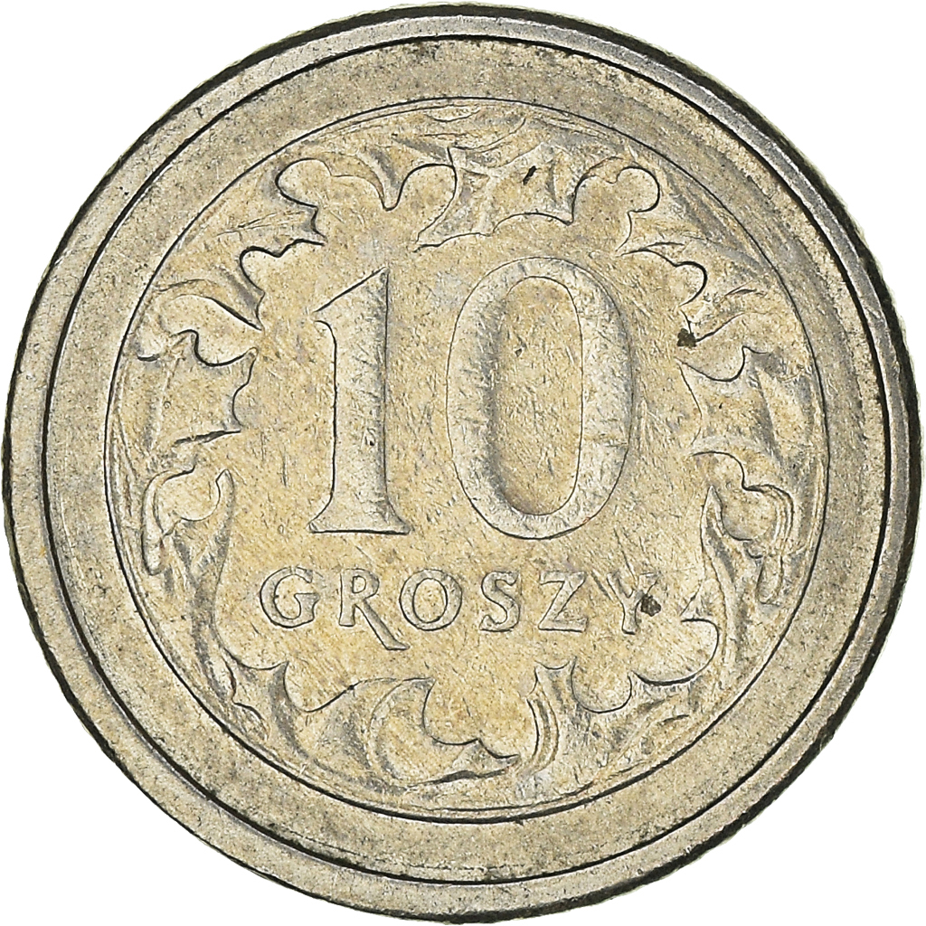 Moneda, Polonia, 10 Groszy, 1991