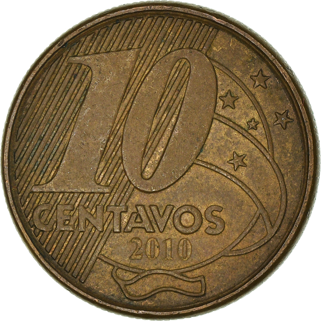 Moneda, Brasil, 10 Centavos, 2010