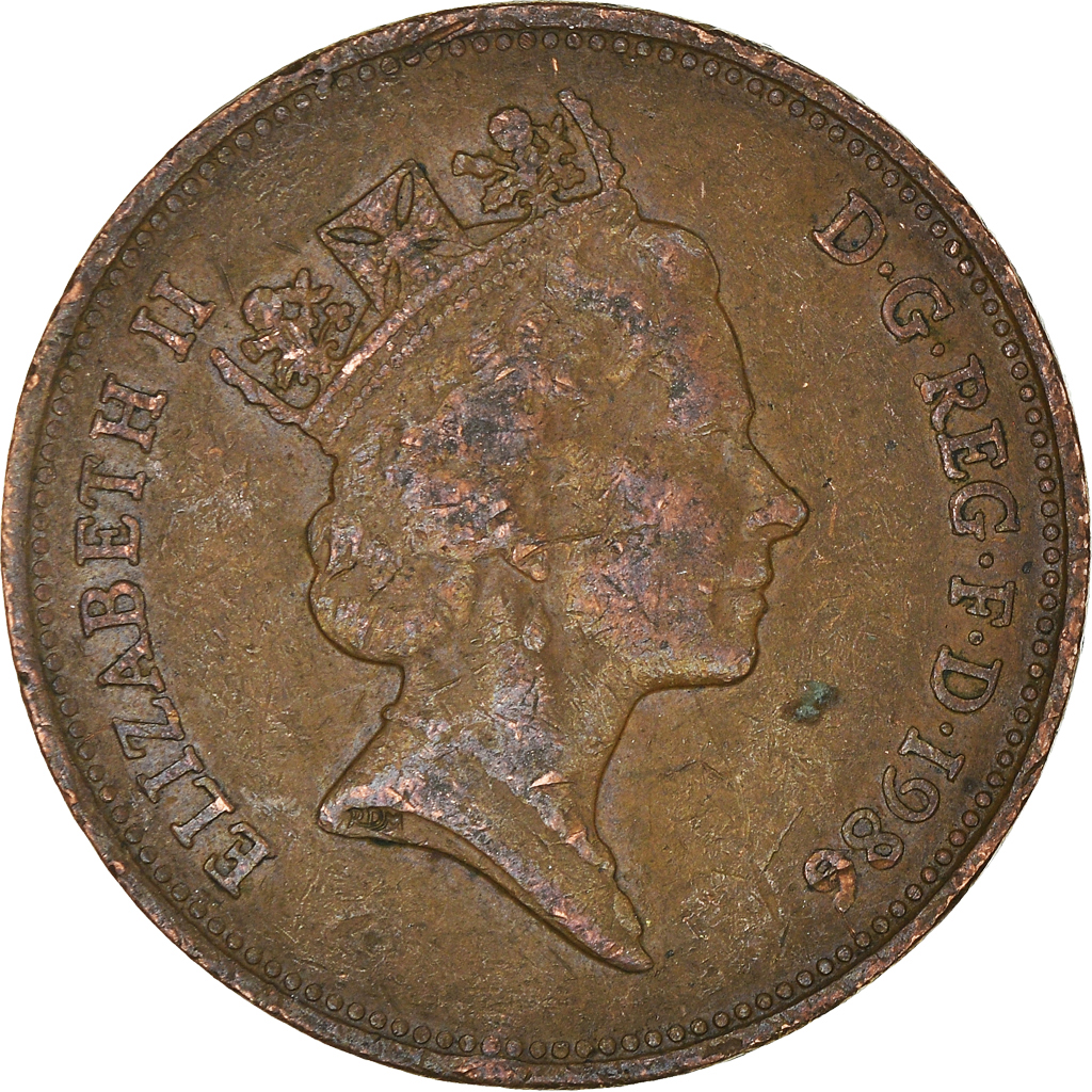 Moneda, Gran Bretaña, 2 Pence, 1986