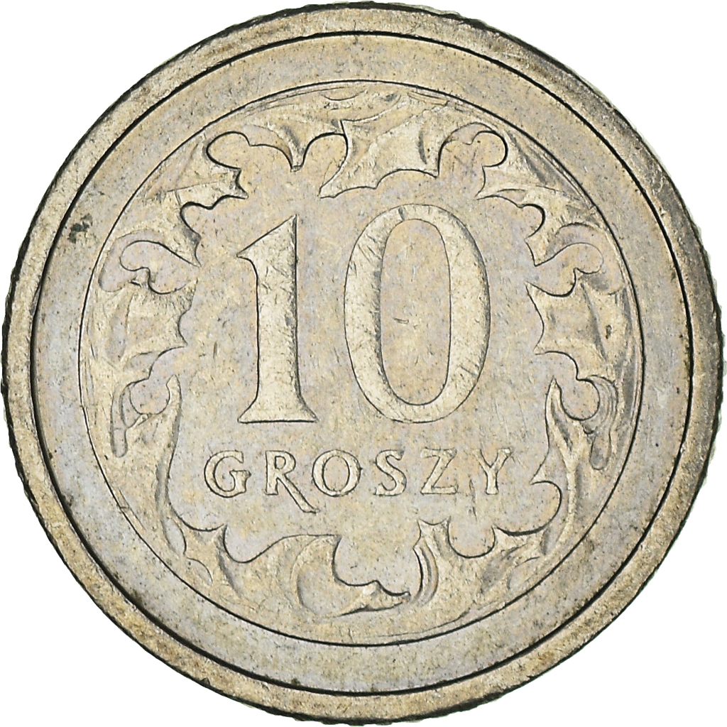 Moneda, Polonia, 10 Groszy, 2005