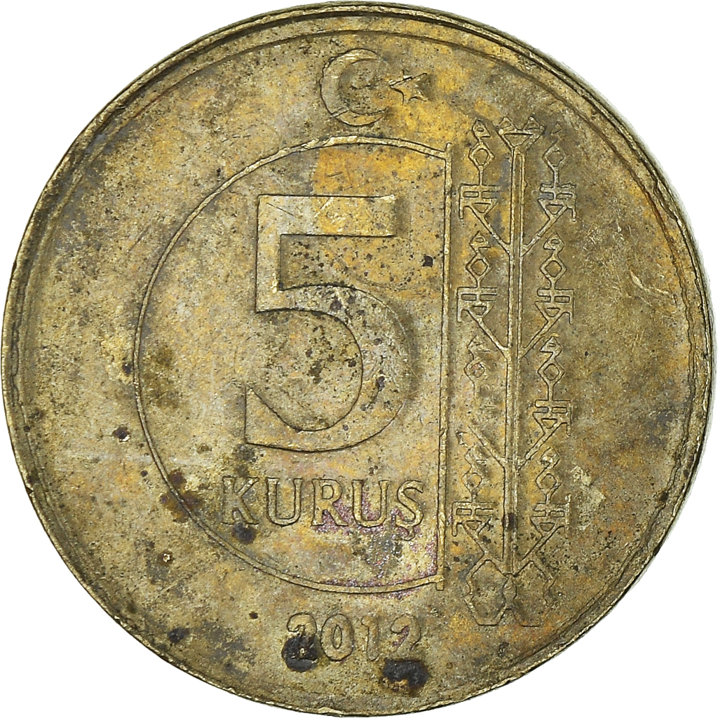 Moneda, Turquía, 5 Kurus, 2012