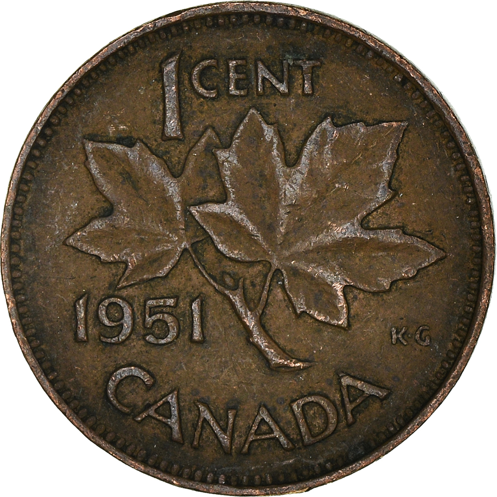 Moneda, Canadá, Cent, 1951