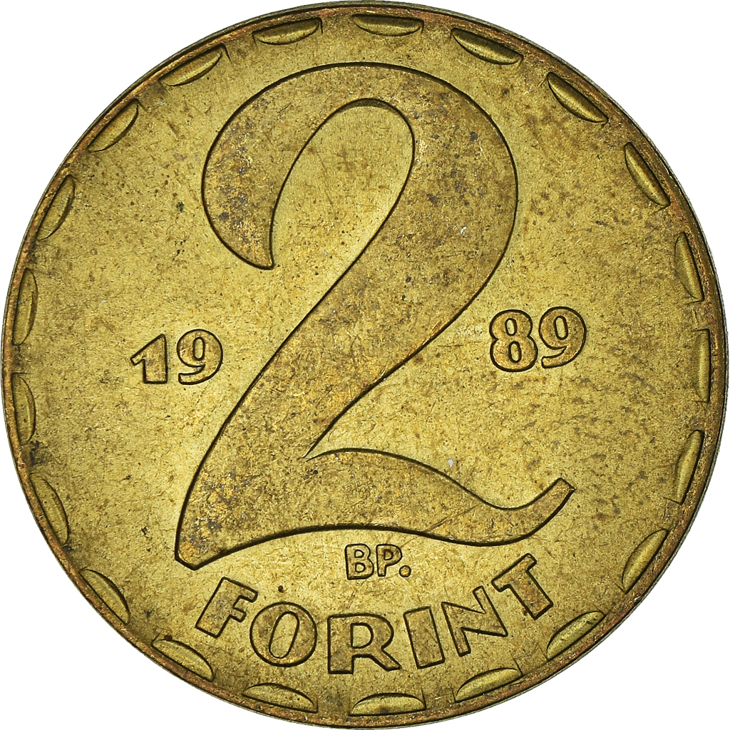 Moneda, Hungría, 2 Forint, 1989