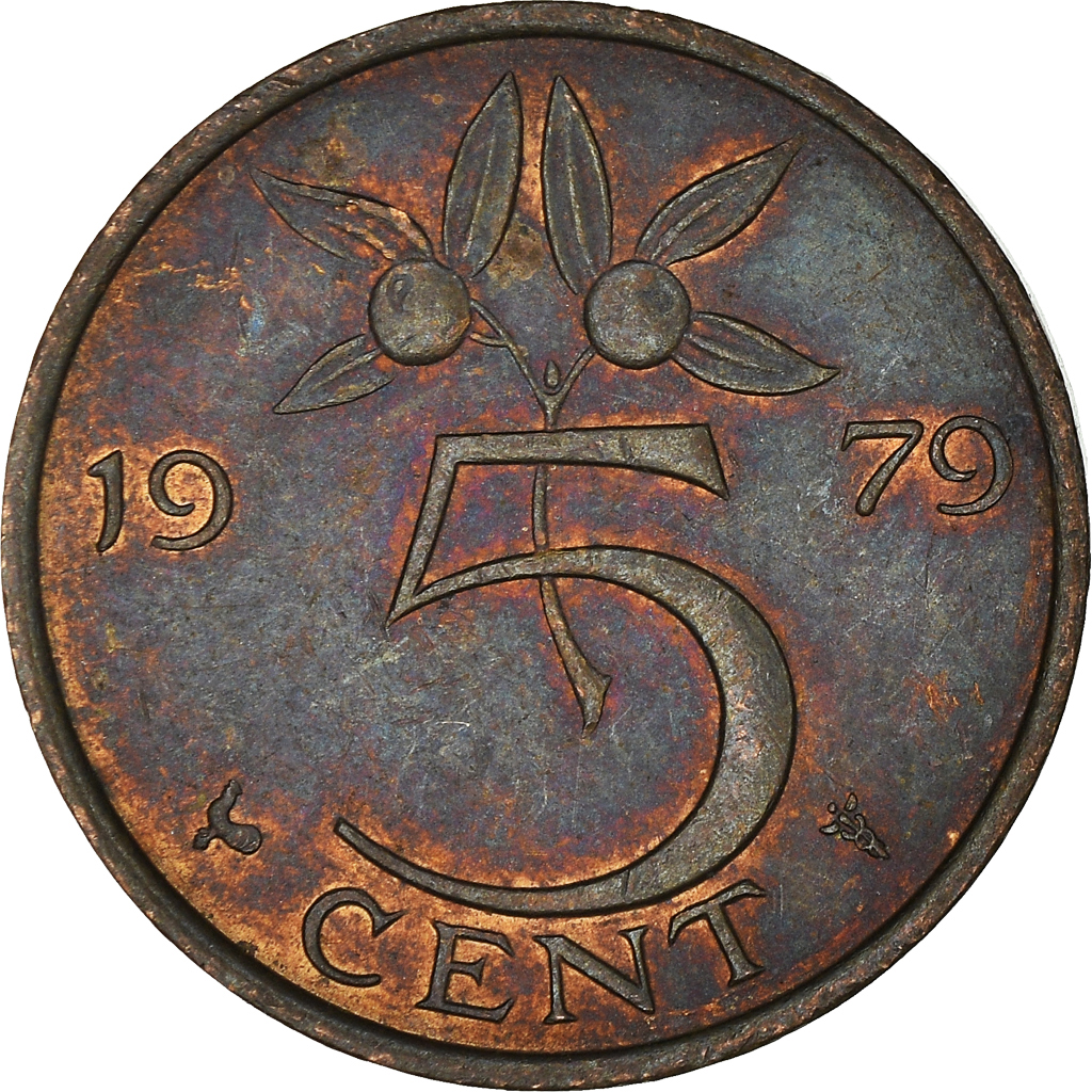 Moneda, Países Bajos, 5 Cents, 1979