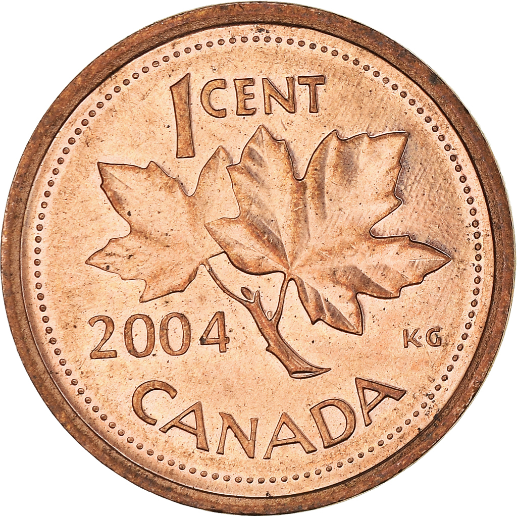 Moneda, Canadá, Cent, 2004