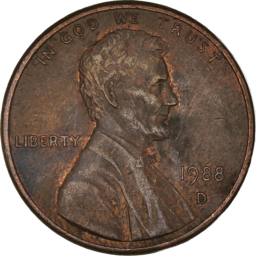 Moneda, Estados Unidos, Cent, 1988