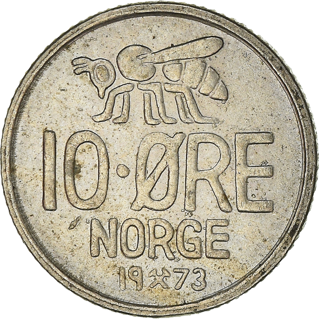 Moneda, Noruega, 10 Öre, 1973