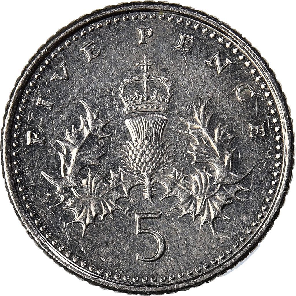 Moneda, Gran Bretaña, 5 Pence, 2007
