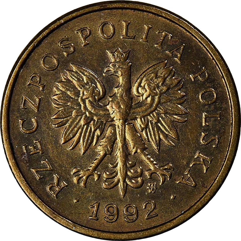 Moneda, Polonia, 2 Grosze, 1992