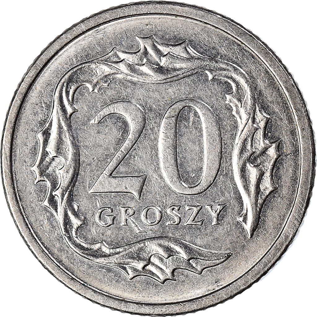 Moneda, Polonia, 20 Groszy, 2001