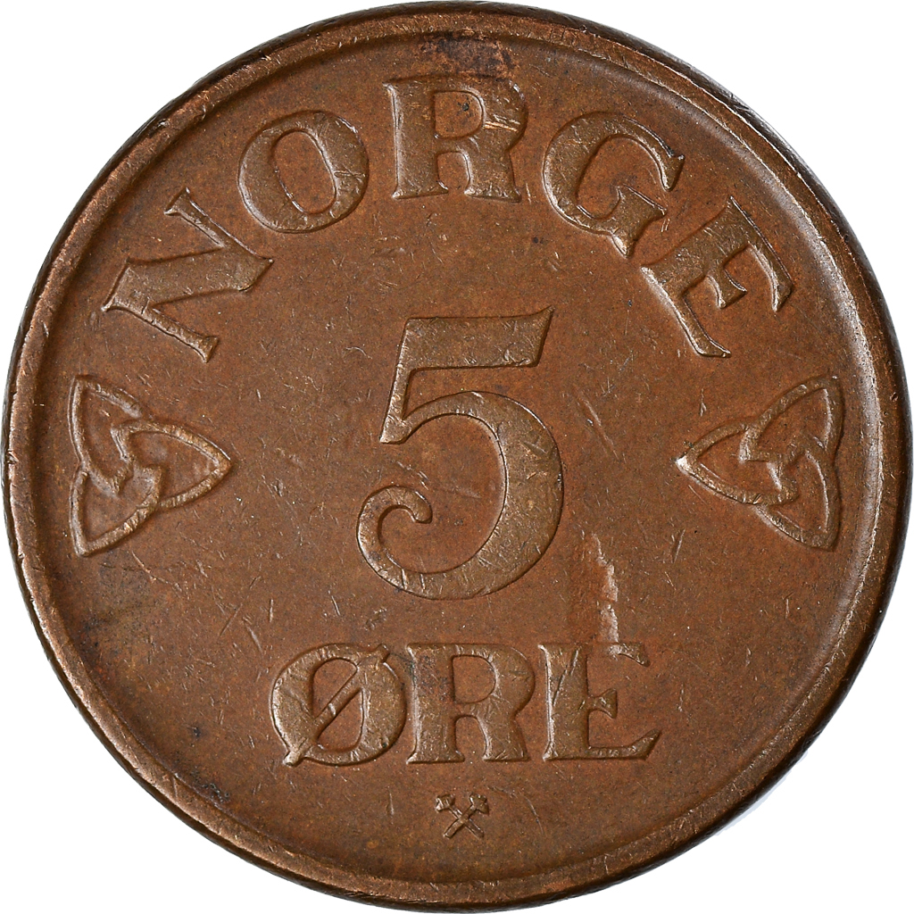 Moneda, Noruega, 5 Öre, 1956