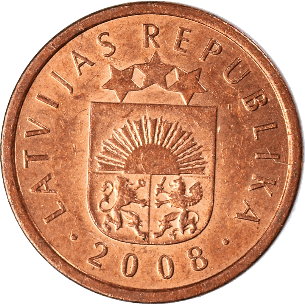 Moneda, Letonia, Santims, 2008