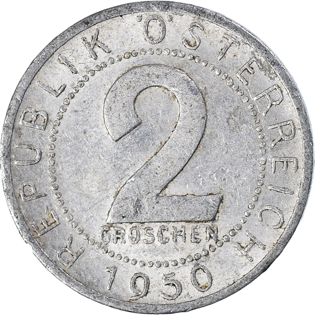 Moneda, Austria, 2 Groschen, 1950