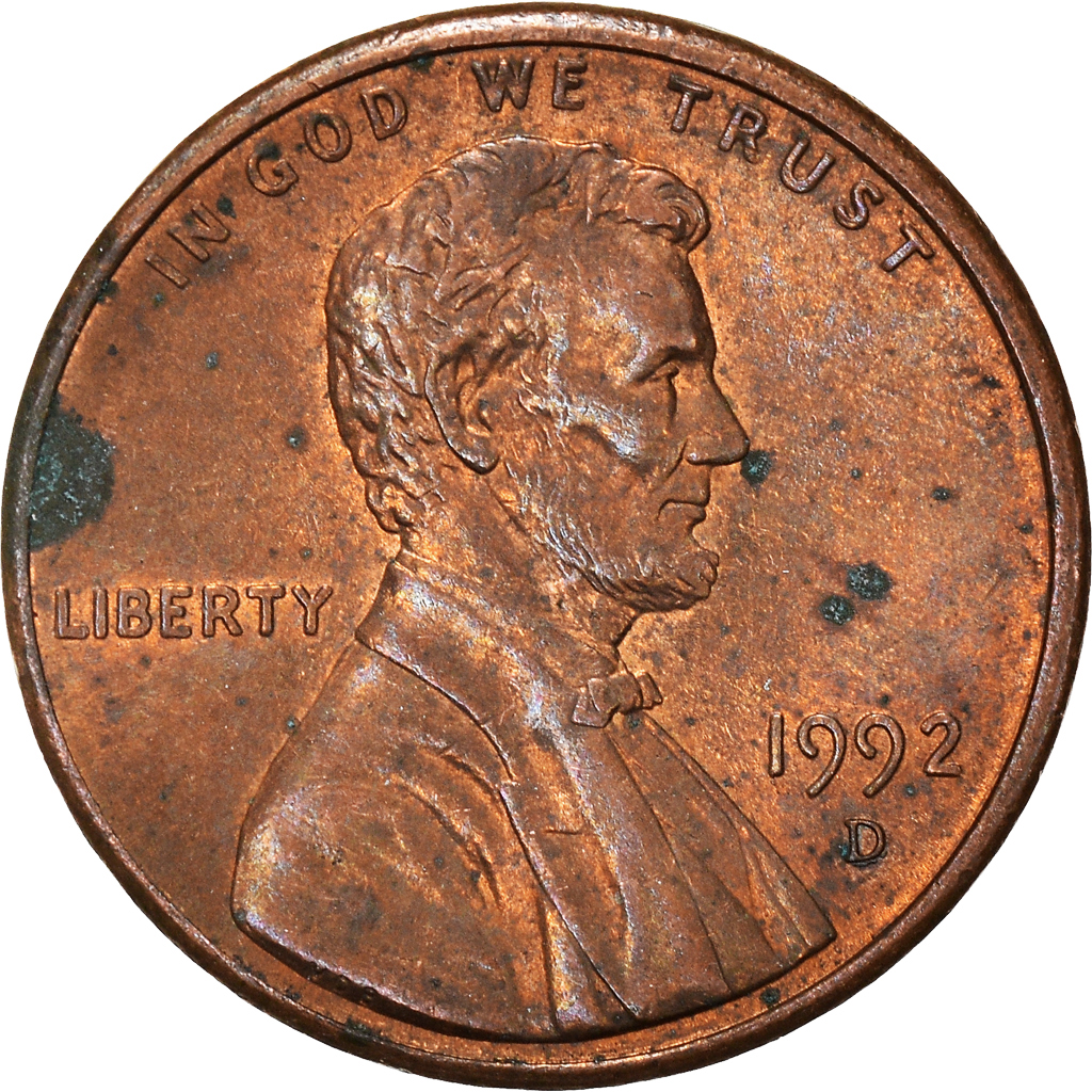 Moneda, Estados Unidos, Cent, 1992