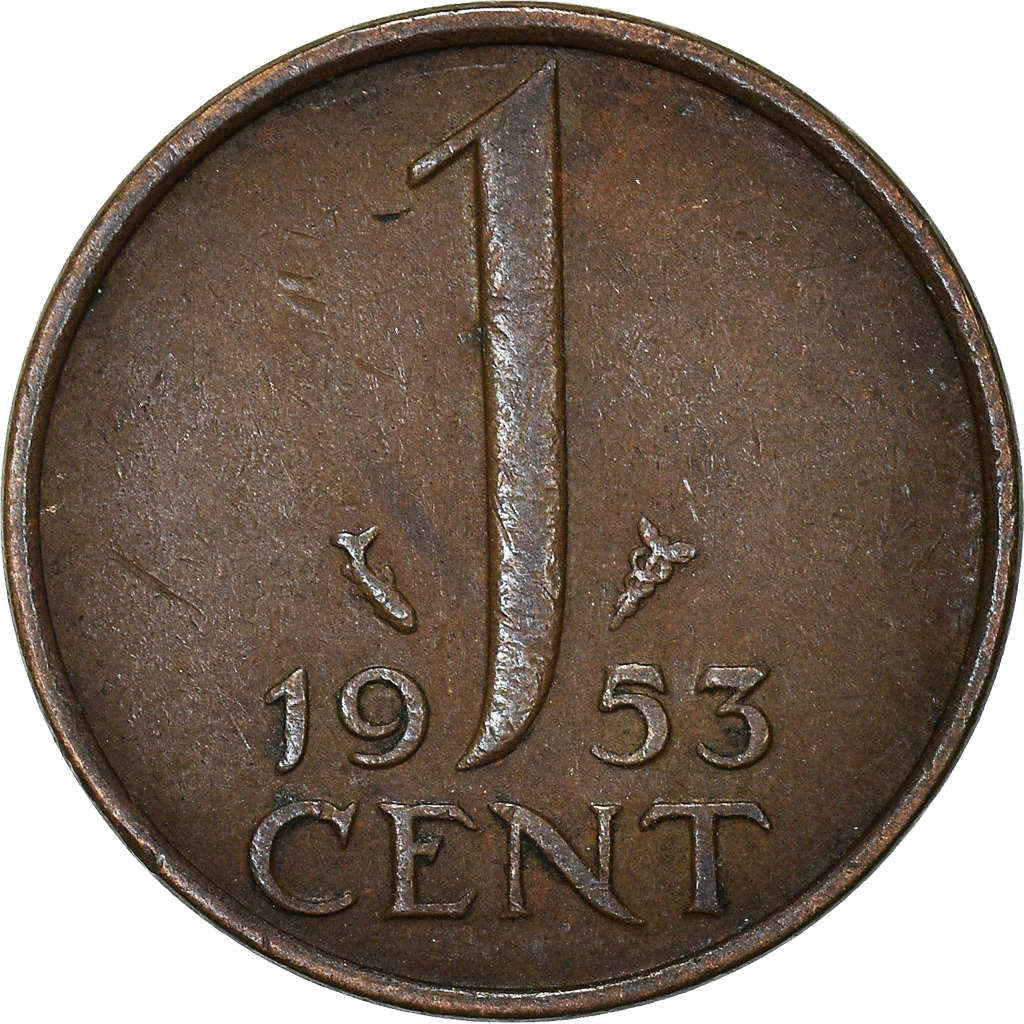 Moneda, Países Bajos, Cent, 1953