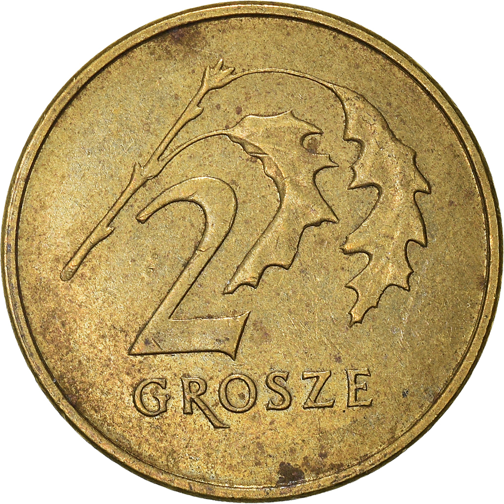 Moneda, Polonia, 2 Grosze, 2008