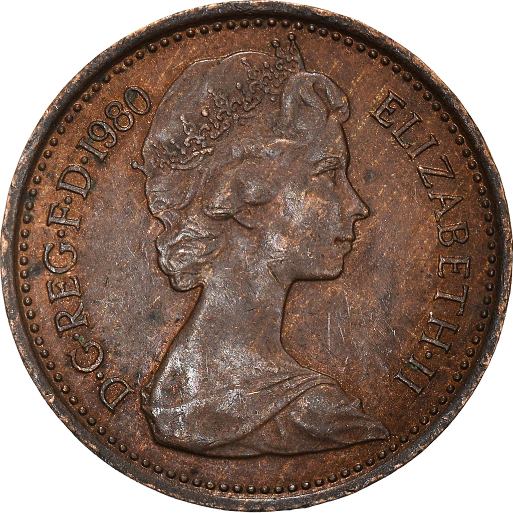 Moneda, Gran Bretaña, 1/2 New Penny, 1980