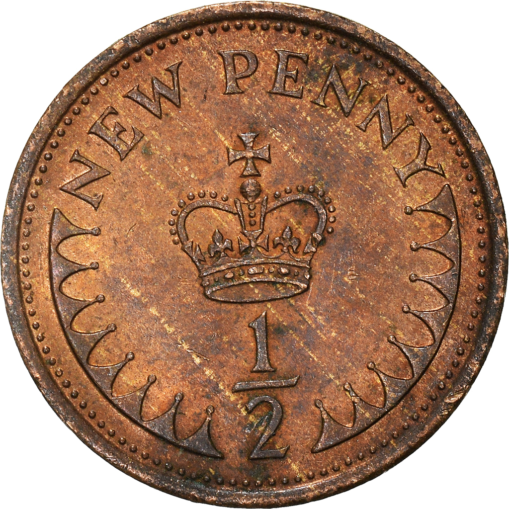 Moneda, Gran Bretaña, 1/2 New Penny, 1980