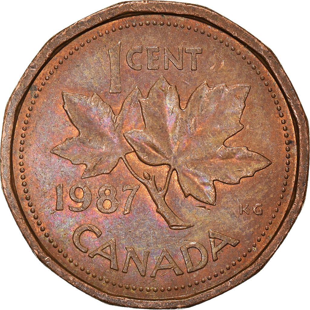 Moneda, Canadá, Cent, 1987