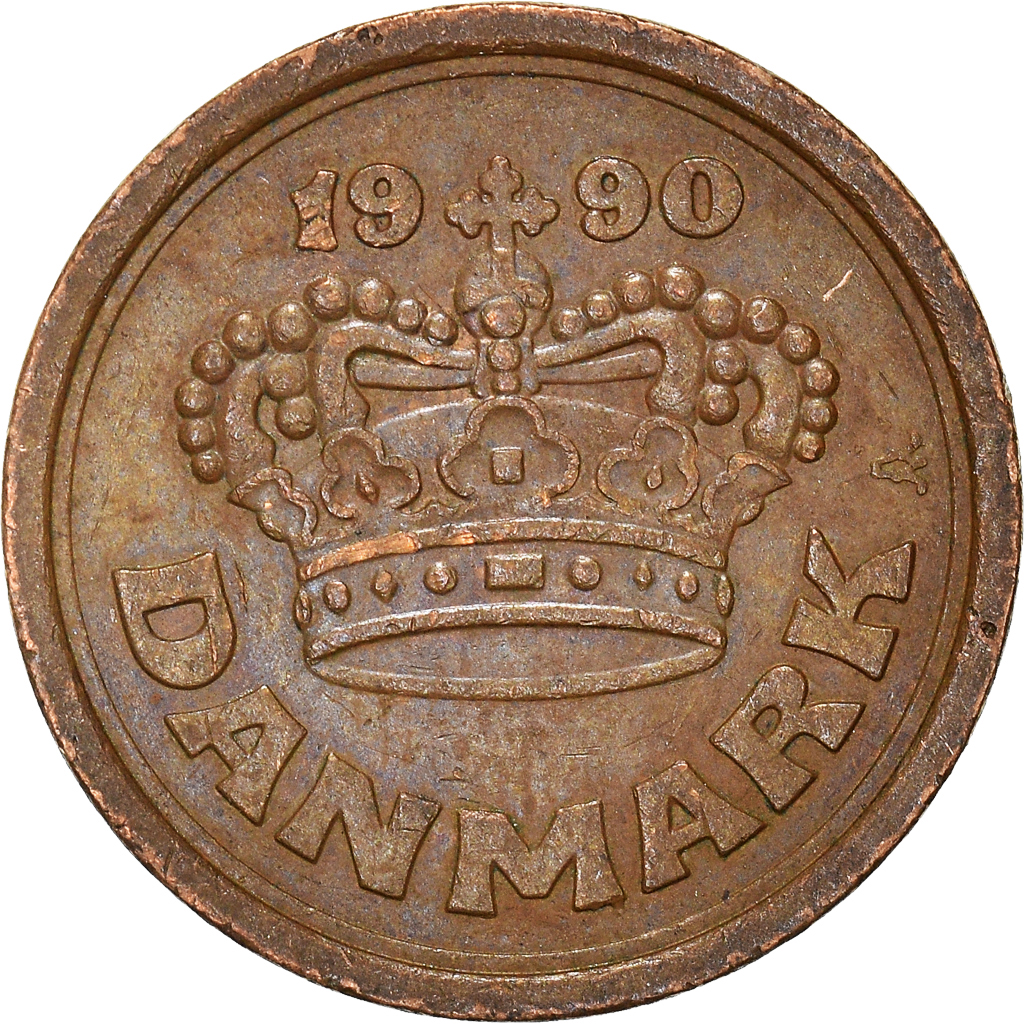Moneda, Dinamarca, 25 Öre, 1990