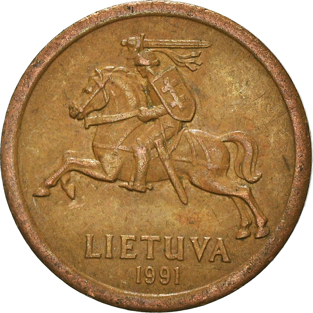 Moneda, Lituania, 10 Centu, 1991