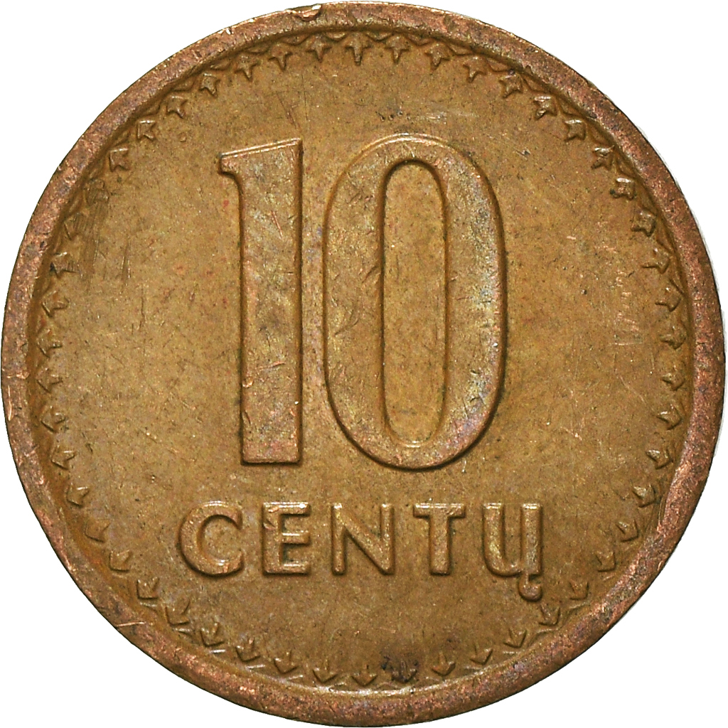 Moneda, Lituania, 10 Centu, 1991