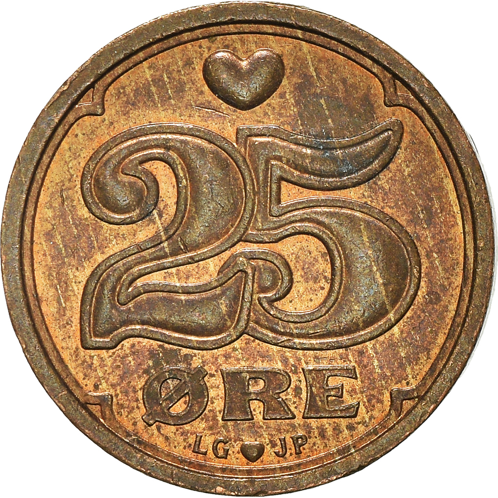 Moneda, Dinamarca, 25 Öre, 1996