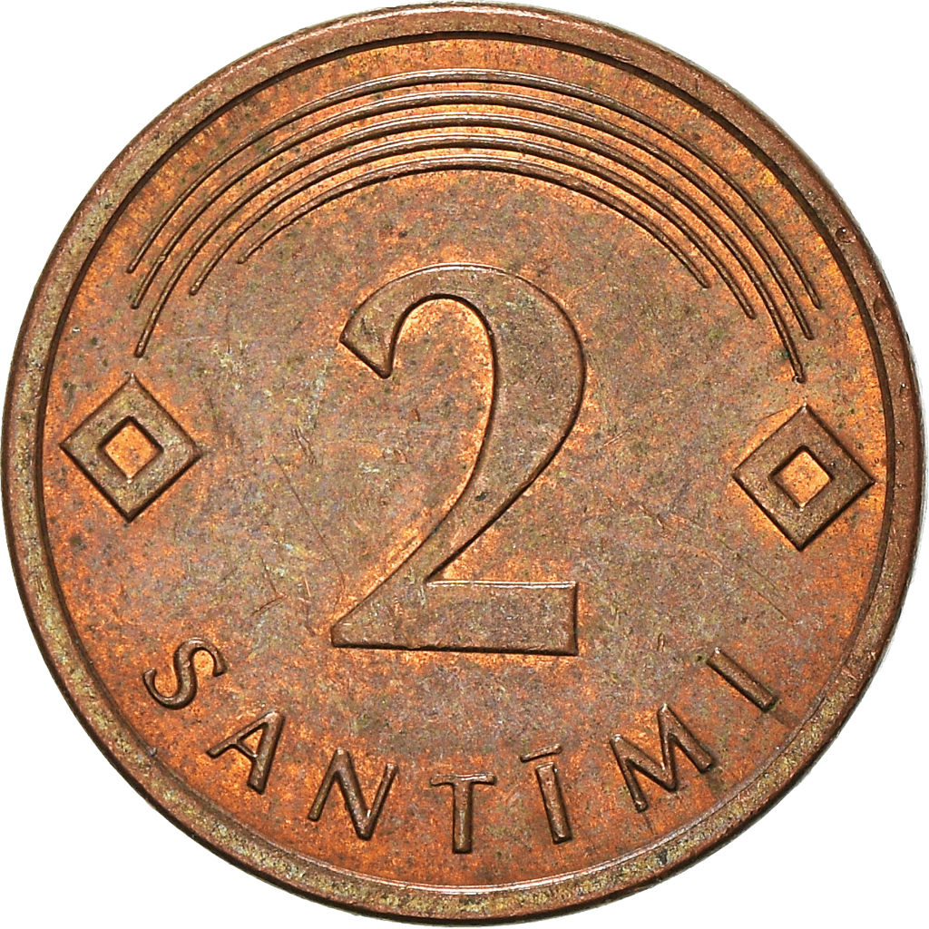 Moneda, Letonia, 2 Santimi, 2009