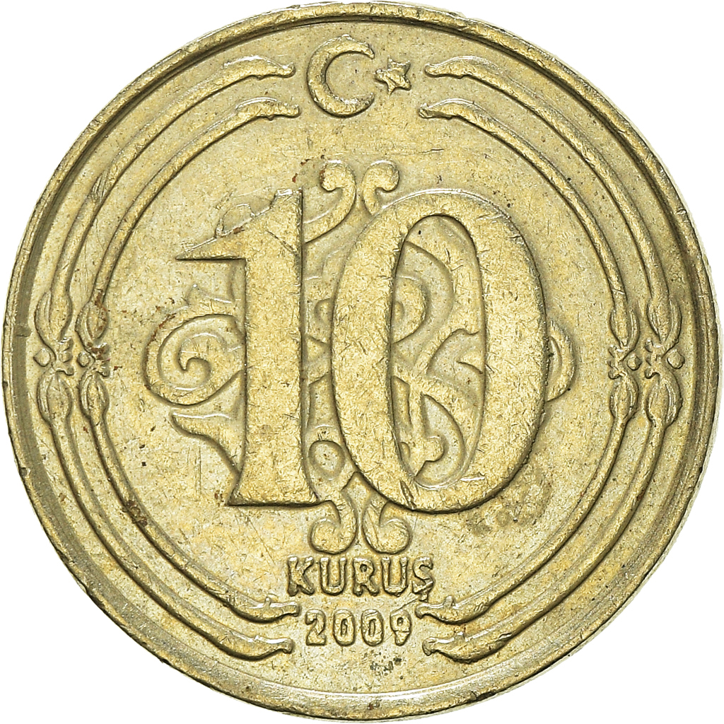Moneda, Turquía, 10 Kurus, 2009